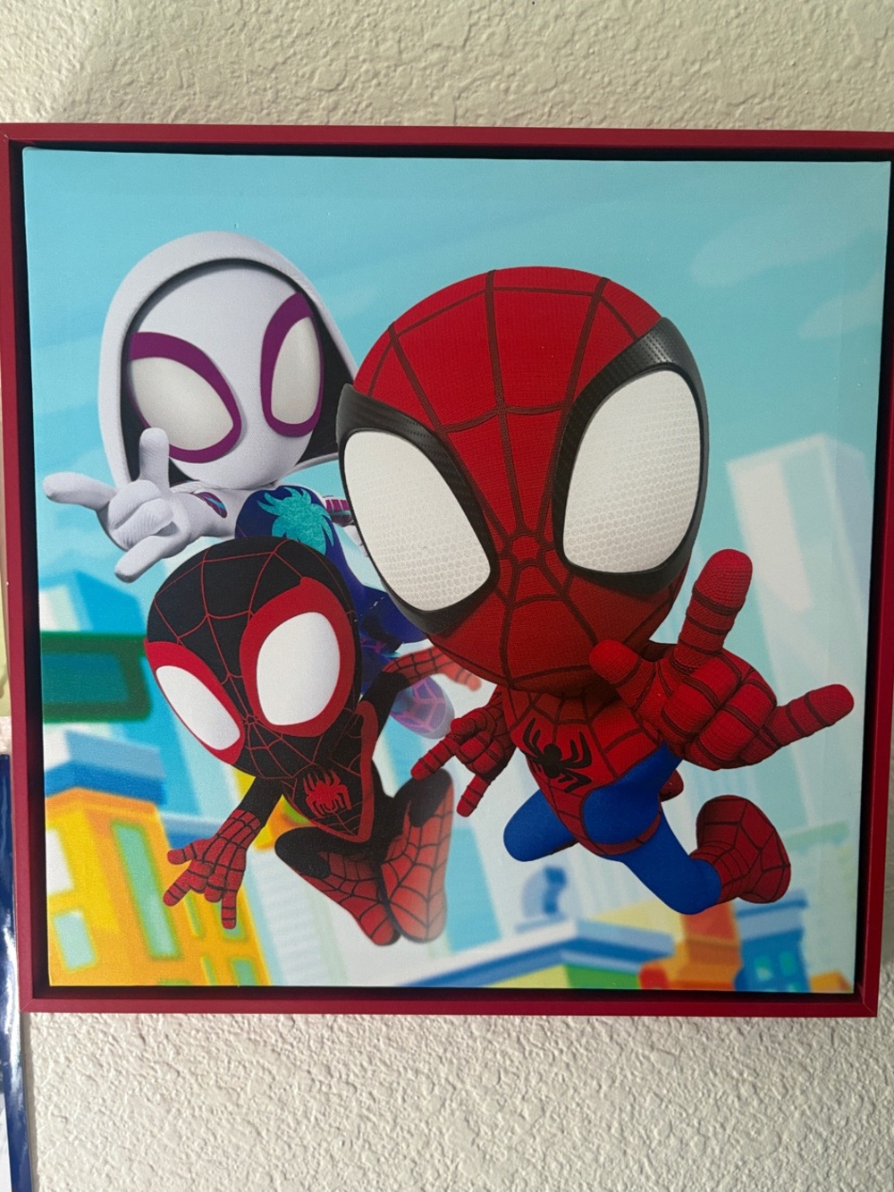 Spider-Man Kids Wall Art Canvas - Red Blue